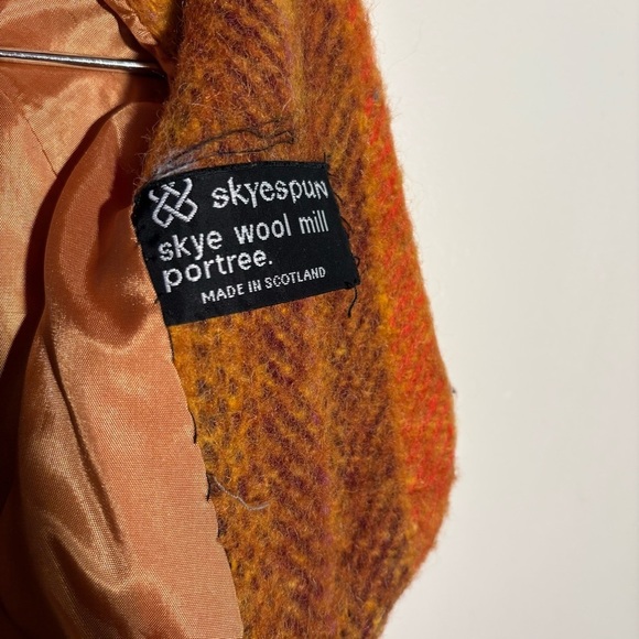 Vintage Skyespun Skye Wool Mill Portree Warm Toned Cape - Picture 6 of 6